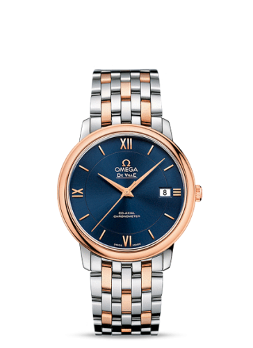 Omega De Ville Prestige Co-Axial 36.8 Stainless Steel / Red Gold / Blue / Bracelet
